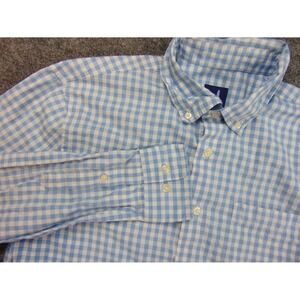 Johnnie-O Shirt Mens Small Blue Gingham Check Long Sleeve Button Down